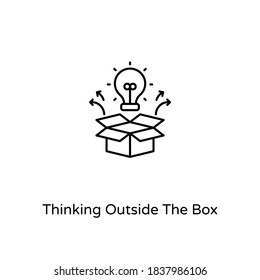 Thinking Outside The Box icon in vector. Logotype