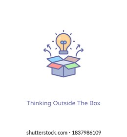 Thinking Outside Box Icon Vector Logotype Stock Vector (Royalty Free ...