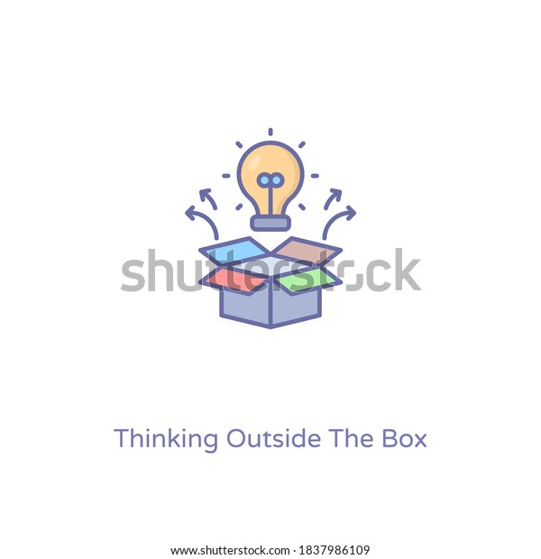 Thinking Outside Box Icon Vector Logotype Stock Vector (Royalty Free ...