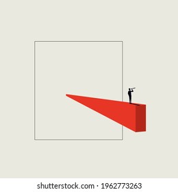 Thinking outside the box vector concept. Symbol of business vision, original idea, innovation and invention. Minimal art eps10 illustration.