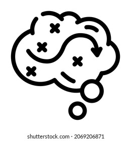 thinking over plan line icon vector. thinking over plan sign. isolated contour symbol black illustration