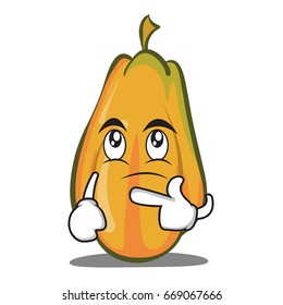 thinking papaya cartoon character design vector art