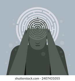 A thinking person having a brain acts like a maze