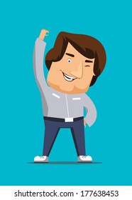Thinking positively man being alive living vector illustration icon