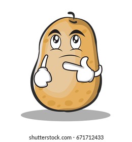 Thinking potato character cartoon style