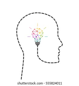 Thinking and problem solving concept with creative and modern style lightbulb