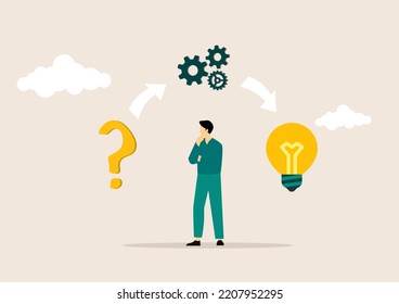Thinking or problem-solving business vector illustration concept. - Shutterstock ID 2207952295