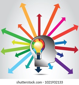 Thinking process, brainstorming,brain creating - vector illustration