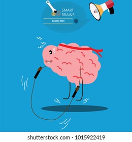 Thinking process concept, brainstorming, good idea, brains healthy exercise - vector illustration