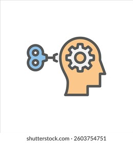 Thinking process filled outline icon. Think color line illustration.
