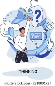 Thinking process of functioning of consciousness, which determines cognitive activity of person and his ability to identify and connect images, ideas, concepts, determine possibilities of their change
