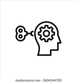 Thinking process outline icon. Think black line illustration.