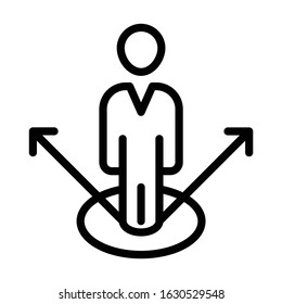 Thinking Profoundly Concept, Confuse Person Avatar, In Between of Deciding something Vector, Contemplation Icon Design