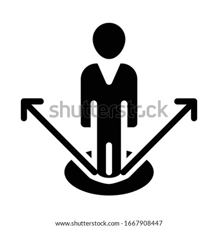 Thinking Profoundly Concept, Confuse Person Avatar, In Between of Deciding something Vector, Contemplation Glyph Icon Design