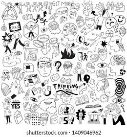 Thinking, Psychology - Doodle Set