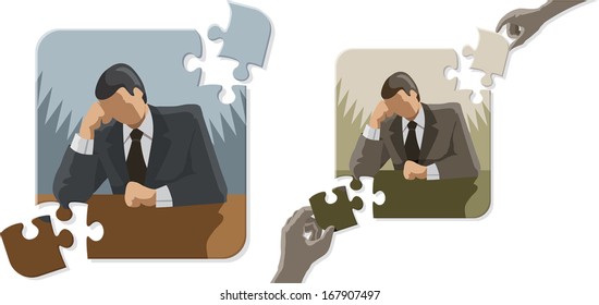 Thinking Puzzle Man