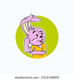 thinking rabbit image vector illustrator