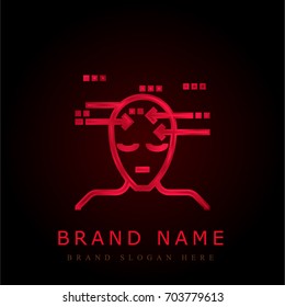 Thinking red chromium metallic logo