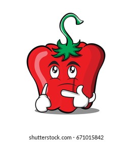 Thinking red pepper character cartoon vector illustration