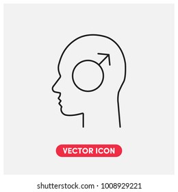 Thinking Sex Head Vector Icon Illustration