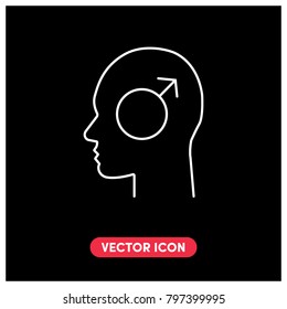 Thinking Sex Head Vector Icon Illustration