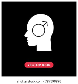 Thinking Sex Head Vector Icon Illustration