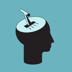   thinking shift lever,neutrally positioned 
brain mode