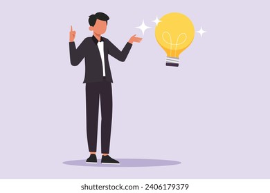 Thinking or solving problem concept. Colored flat vector illustration isolated.