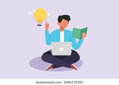 Thinking or solving problem concept. Colored flat vector illustration isolated.