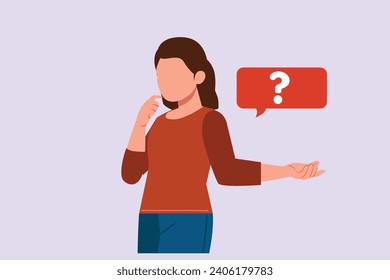 Thinking or solving problem concept. Colored flat vector illustration isolated.