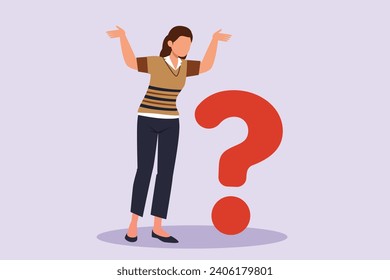 Thinking or solving problem concept. Colored flat vector illustration isolated.