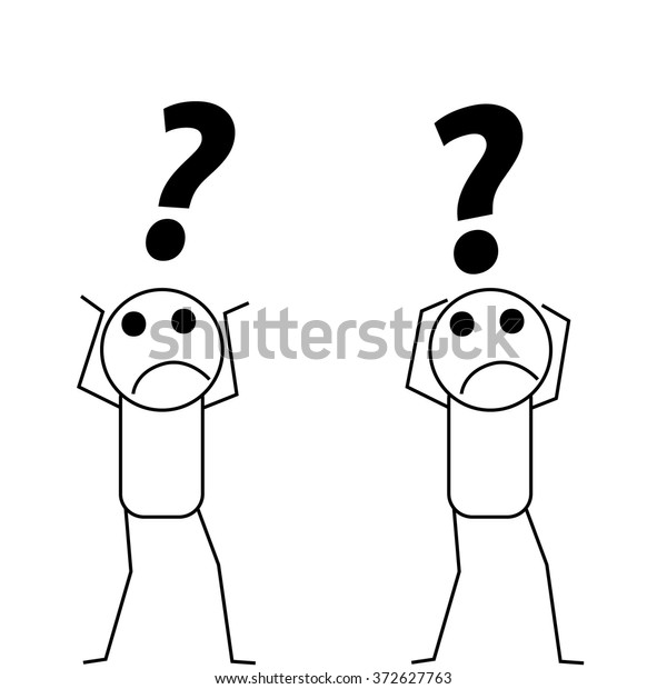 Thinking Stick Man Question Mark Sign Stock Vector Royalty Free 372627763 Shutterstock 1149
