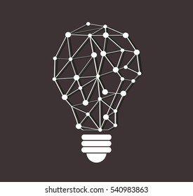 thinking symbol polygons design in light bulb shape , eco concept , World Environment Day 