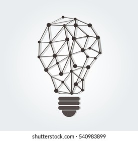 thinking symbol polygons design in light bulb shape , eco concept , World Environment Day 