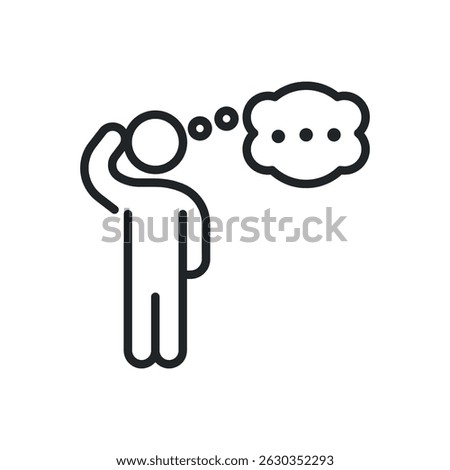 Thinking thin line icons. Perfect pixel on transparent background
