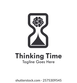 Thinking time design logo template illustration