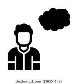 Thinking Vector Glyph Icon For Personal And Commercial Use.

