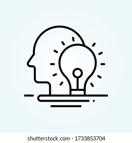 thinking vector icon style illustration. EPS 10