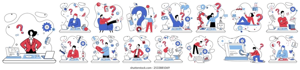 Thinking vector illustration. Thinking is compass, guiding us through labyrinth intelligent decisions Pondering transforms information into tapestry thoughtful analysis In realm creativity