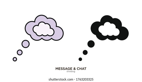 Thinking vector illustration lineal color and filled design