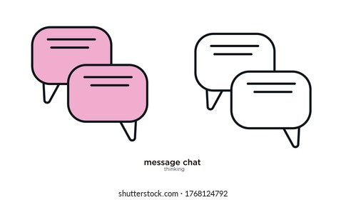 Thinking vector illustration lineal color and filled design