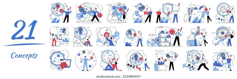 Thinking vector illustration. In realm contemplation, ideas sprout like flowers, watered by rain intelligent thinking Brainstorming is forge where raw materials ideas are shaped by hammer thoughtful