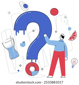 Pensando en la Ilustración vectorial. La meditación reflexiva es la clave para abrir la puerta al pensamiento y descubrimiento innovadores En la inteligencia del jardín, las ideas florecen cuando se nutren de la contemplación reflexiva de las aguas
