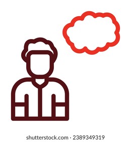 Thinking Vector Thick Line Two Color Icons For Personal And Commercial Use.
