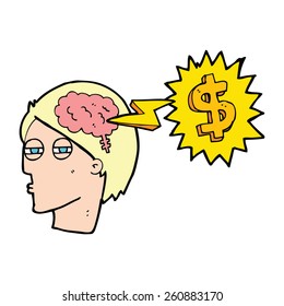thinking of ways to make more money cartoon