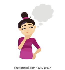 thinking woman