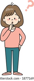 Thinking woman with question mark