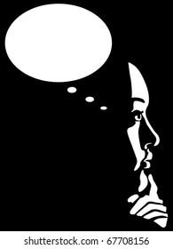thinking woman vector
