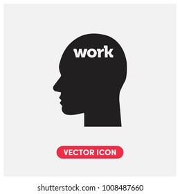 Thinking Work Head Vector Icon Illustration