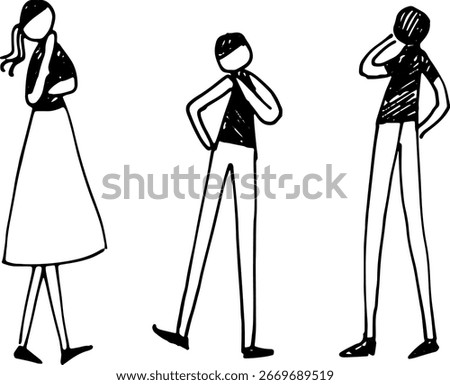 Thinking worried person vector illustration image